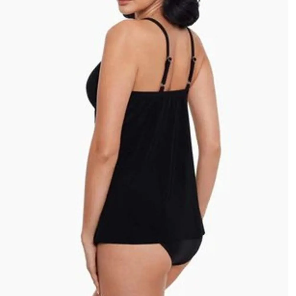 Miraclesuit Rock Solid Marina Swim Tankini Top Black 8 NEW - Image 8