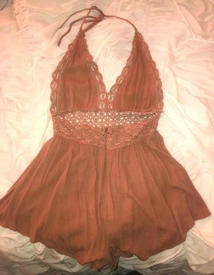 Cotton Candy LA Blush/tan Romper - Image 4