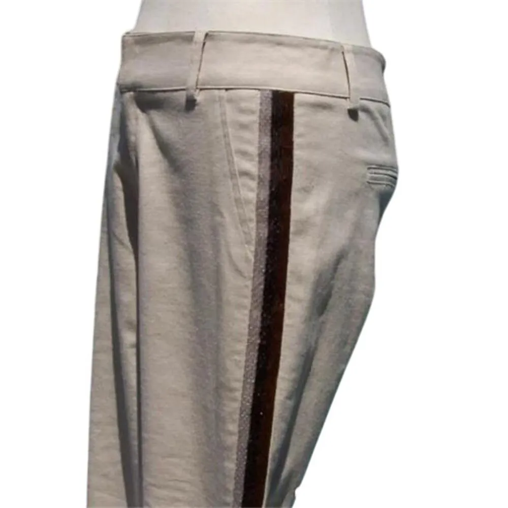 Cache Linen Blend Multi Color Bead Trim Crop Gaucho Pant Stretch New $98 NWT - Image 5