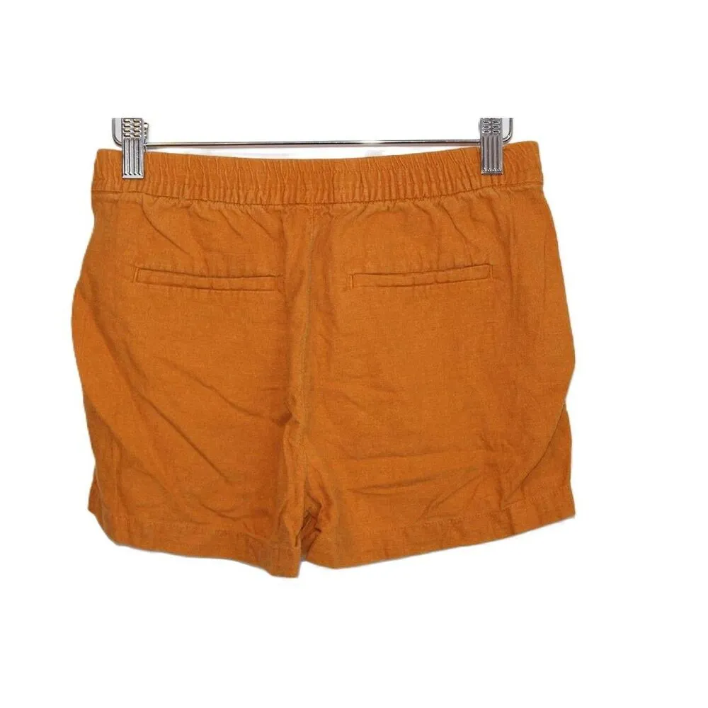 Womens J.Crew Drawstring AL588 Rough Amber Linen Blend Pull-On Shorts Size XXS - Image 2
