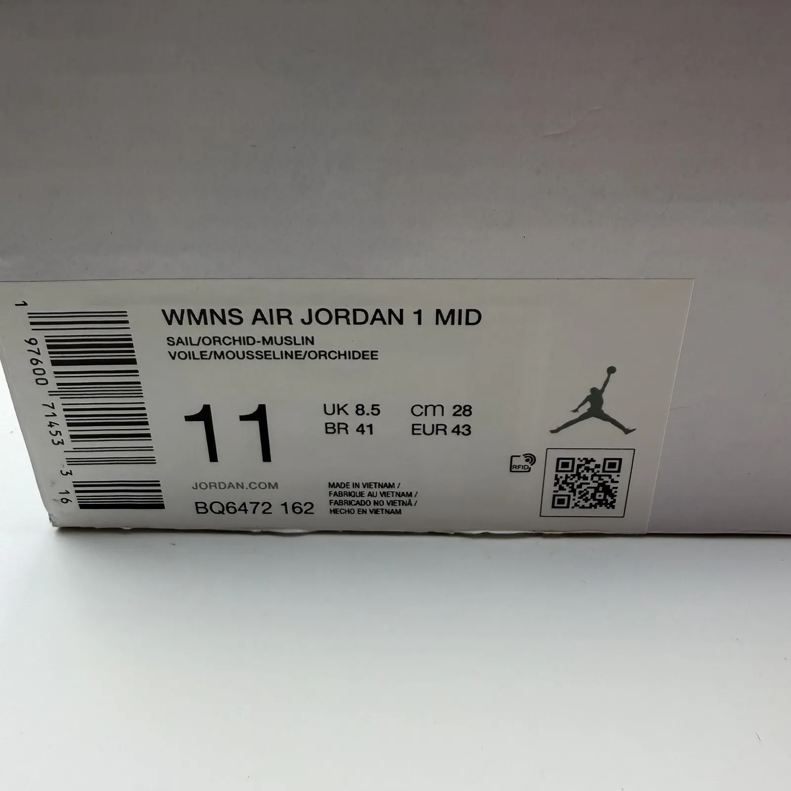 Nike Air Jordan 1 Mid Sail-Orchid Purple-Muslin BQ6472-162 Women's Size 11 New - Image 11