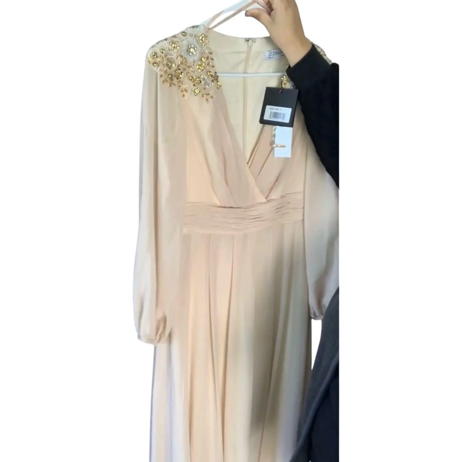 MAC DUGGAL 55694 Embellished Shoulder Blouson Sleeve Gown Sz 10 New w/ Tag $498 - Image 8