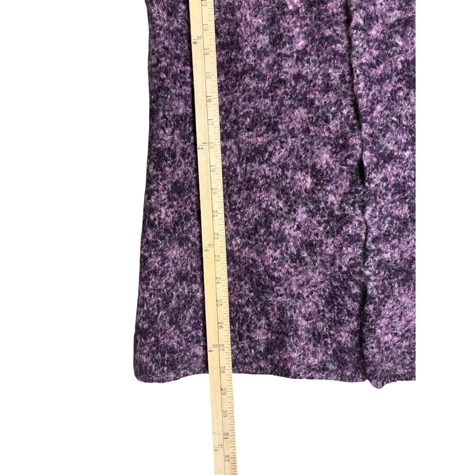 Laura Ashley Wool Mohair Blend Vintage Duster Marled Purple Size S CottageCore - Image 9