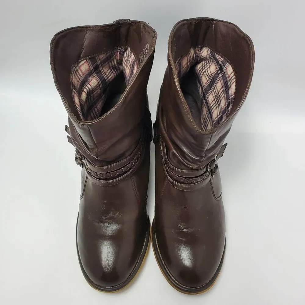 Zune Womens Cherokee Ankle Slouch Boots Booties Brown Cuban Heel Pull On Size 11 - Image 8