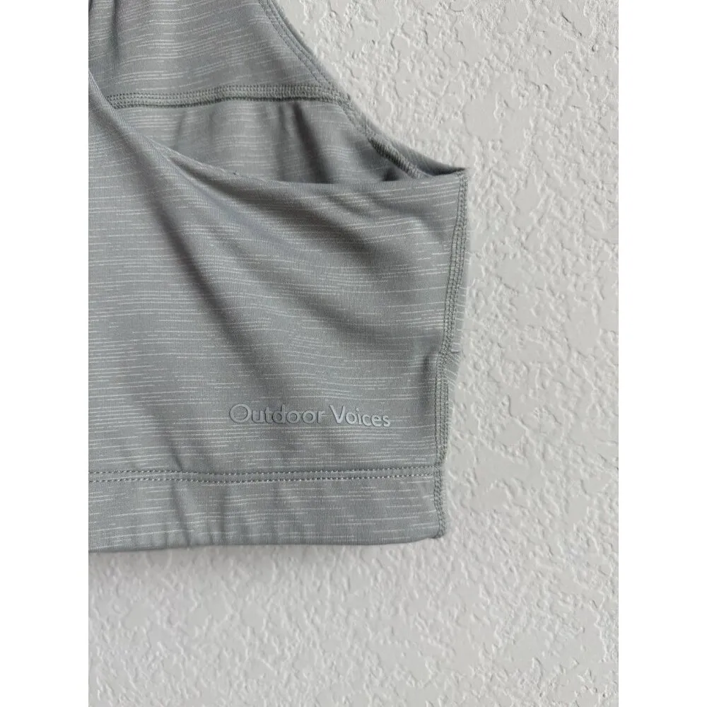Outdoor Voices Sports Bra Women's Size Medium Gray‎ Tech Sweat Crop Athletic - Image 10