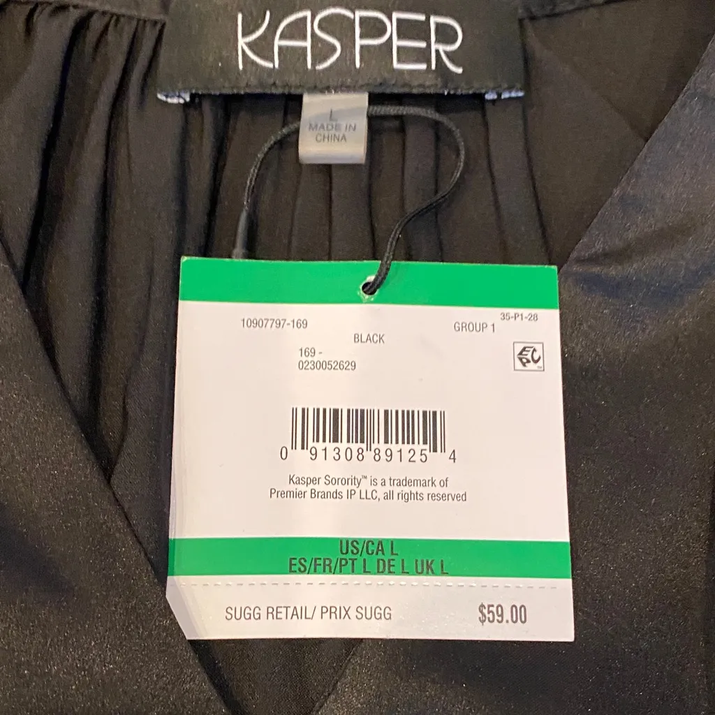 Kasper Women's Elegant Black Sleeveless Blouse - Image 2