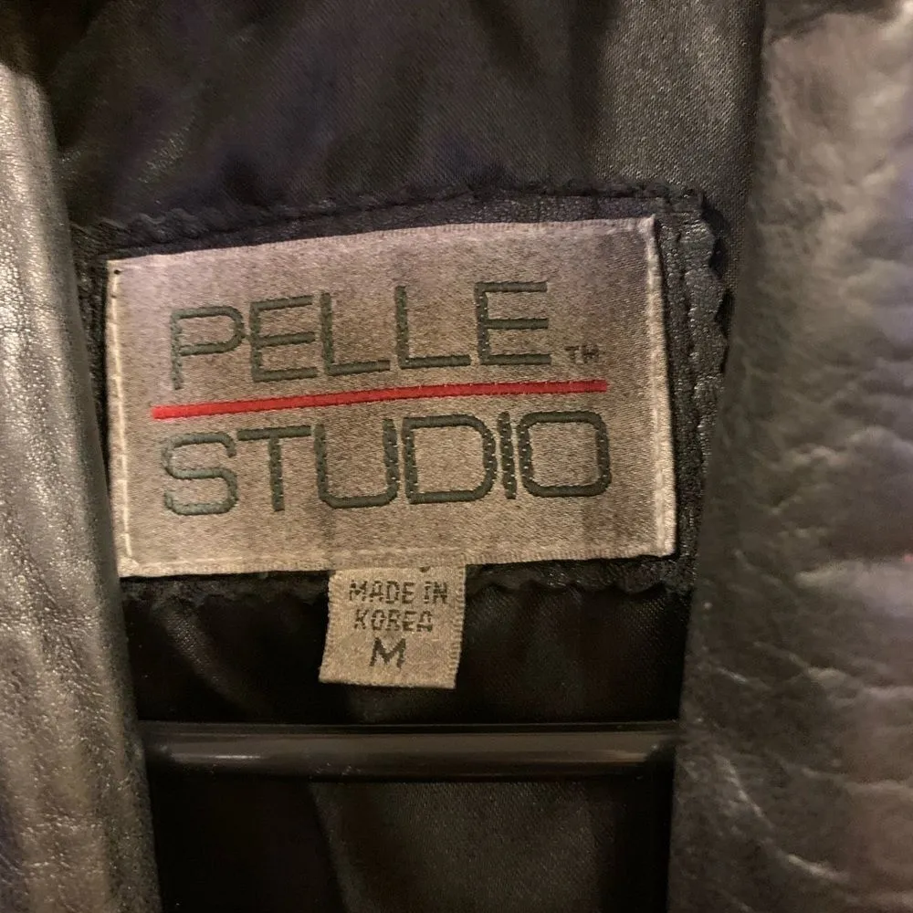 Vintage Pelle Studio Soft Leather Trench Coat by Wilson Leather Black Size M - Image 4