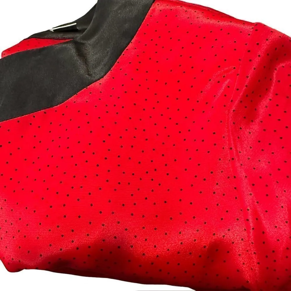 Vintage Andrea Gayle Two Piece Red & Black Dotted Skirt Set Size 16 - Image 14