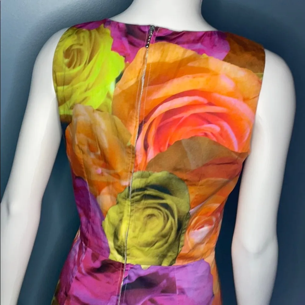 Peter Som Colorful Rose Print Spring Dress size 8 - Image 6