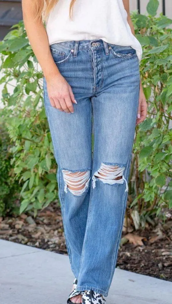 BLUE DIXON ULTRA HIGH RISE 90'S BOYFRIEND JEANS Size 28 - Image 2