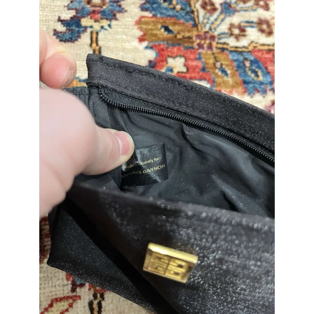 Givenchy Parfums Black Zip Cosmetic Perfume Makeup Pouch - Image 8