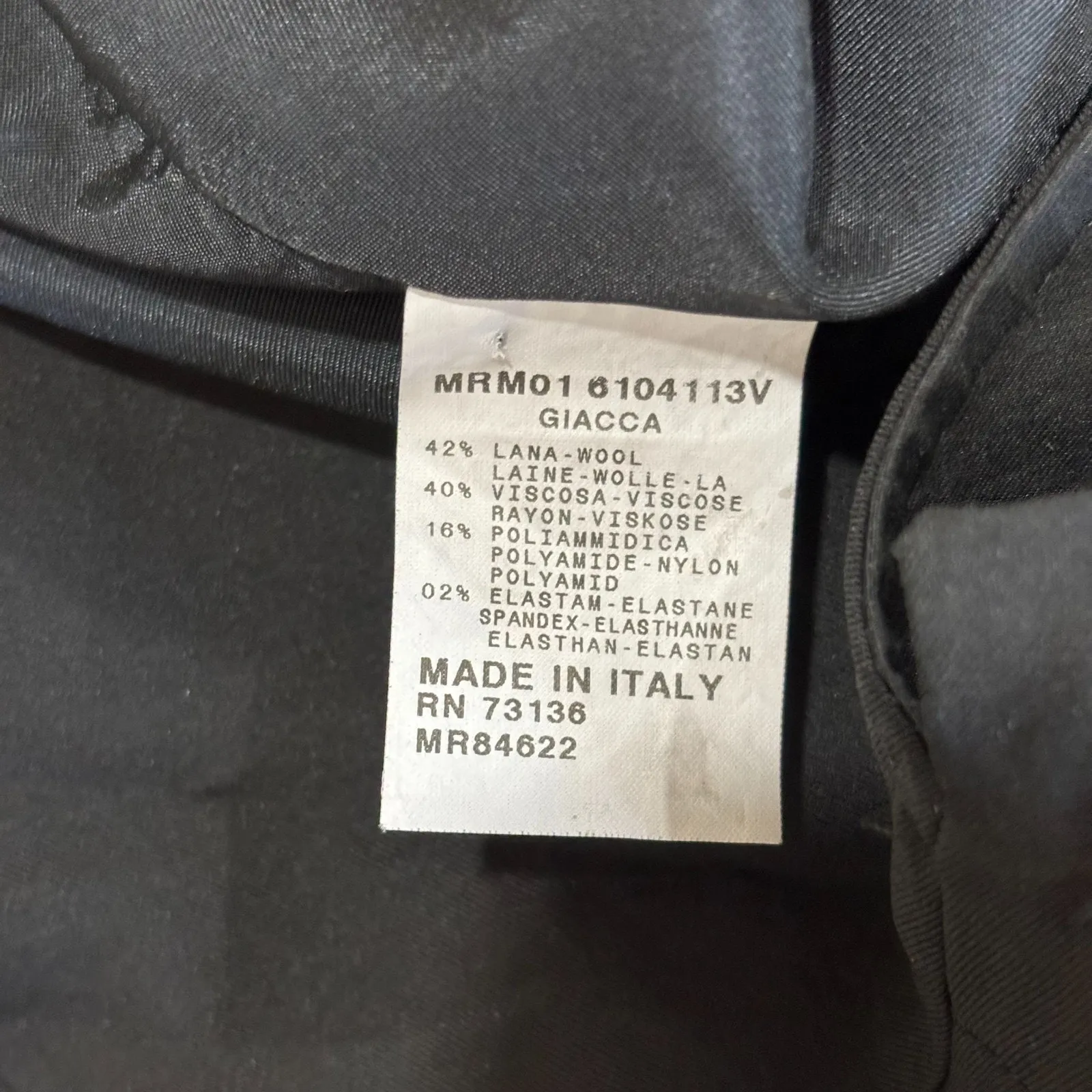 Marina Rinaldi Size 14 (23) Black Wool Mid Length Coat Designer Classic Italy - Image 4