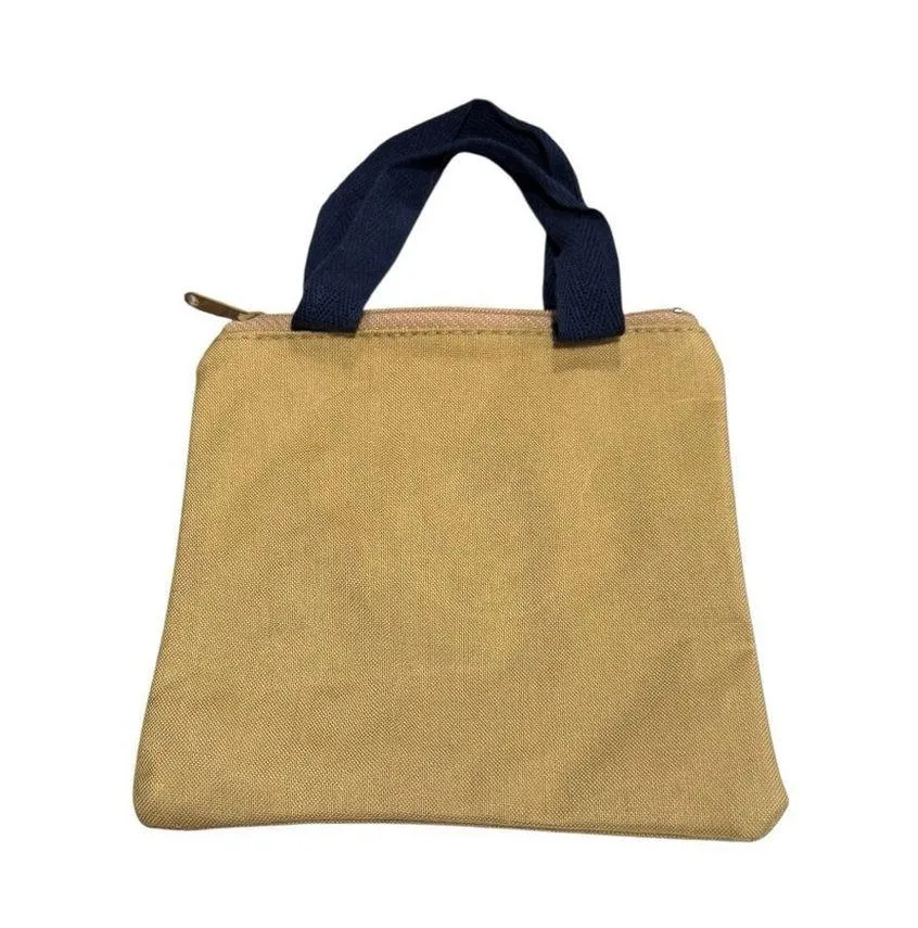 NEW Vintage Pretty Minnie Canvas Tote Purse Tan & Blue / Yellow Hat Mouse Power - Image 3