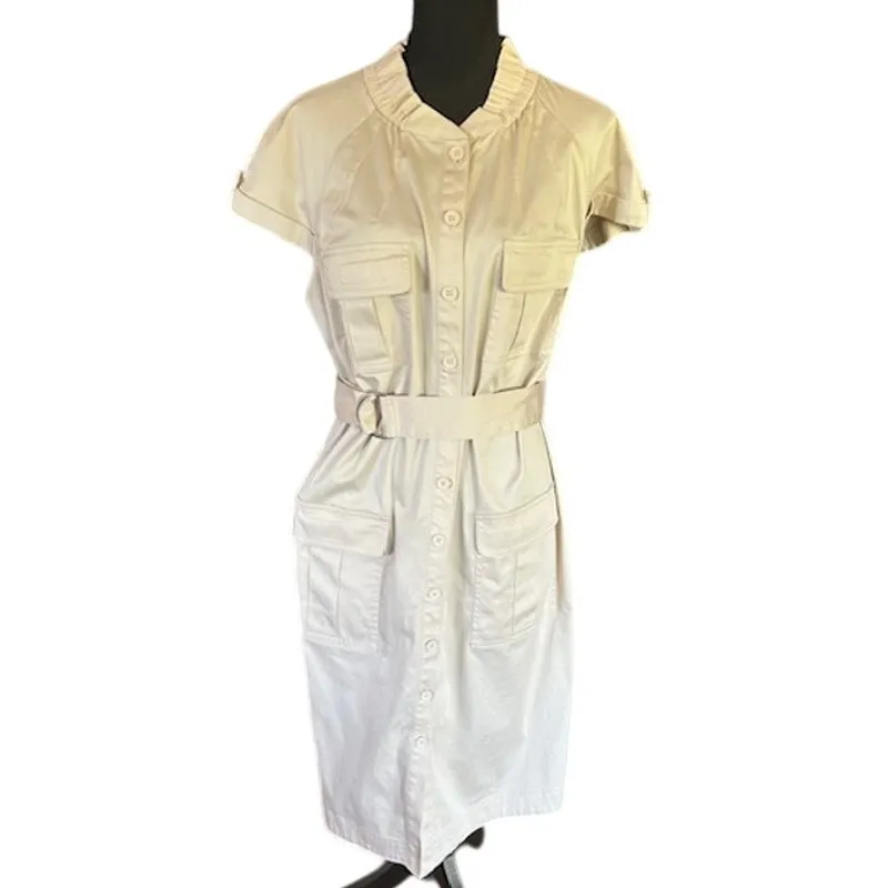 Calvin Klein Safari-Style Belted Shirt Dress – Size 16W - Image 2