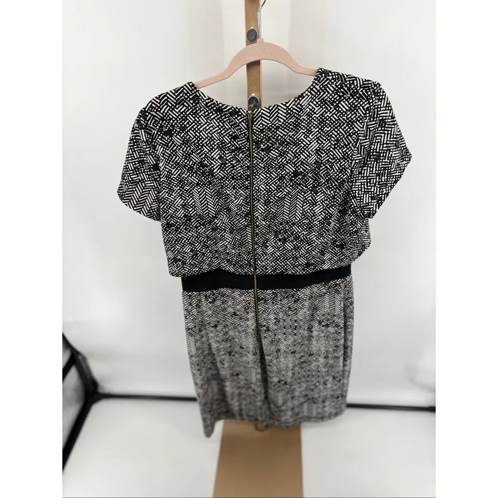 Calvin Klein Dress Womens Size 14 Black White Short Sleeve 2 Piece Look - Image 5