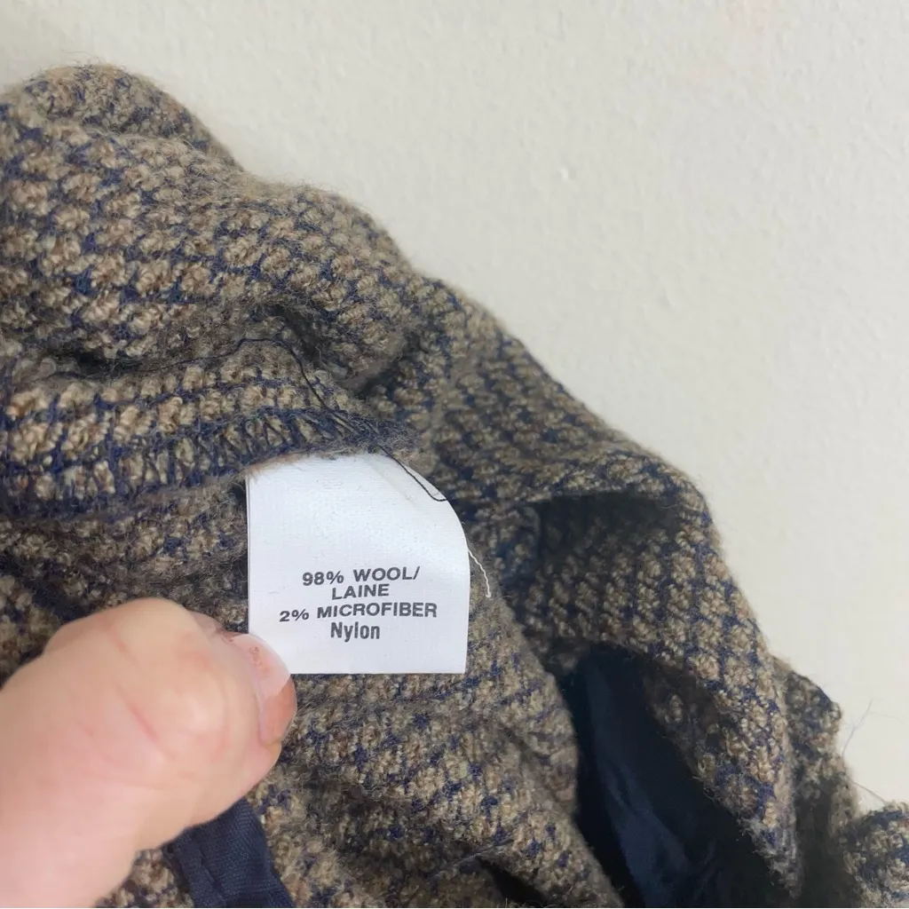 Anne Klein II Vintage Wool Trousers Petite XXS Brown Tweed High Rise USA Made - Image 10