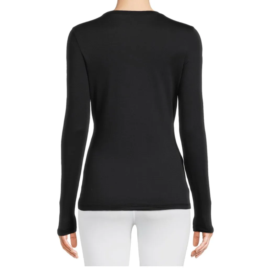 Reebok Base Layer Long Sleeve Top Black Fleece Lined S - Image 2