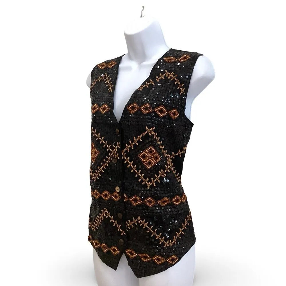 Sandy Starkman Sequin Vest Black Size M - Image 2
