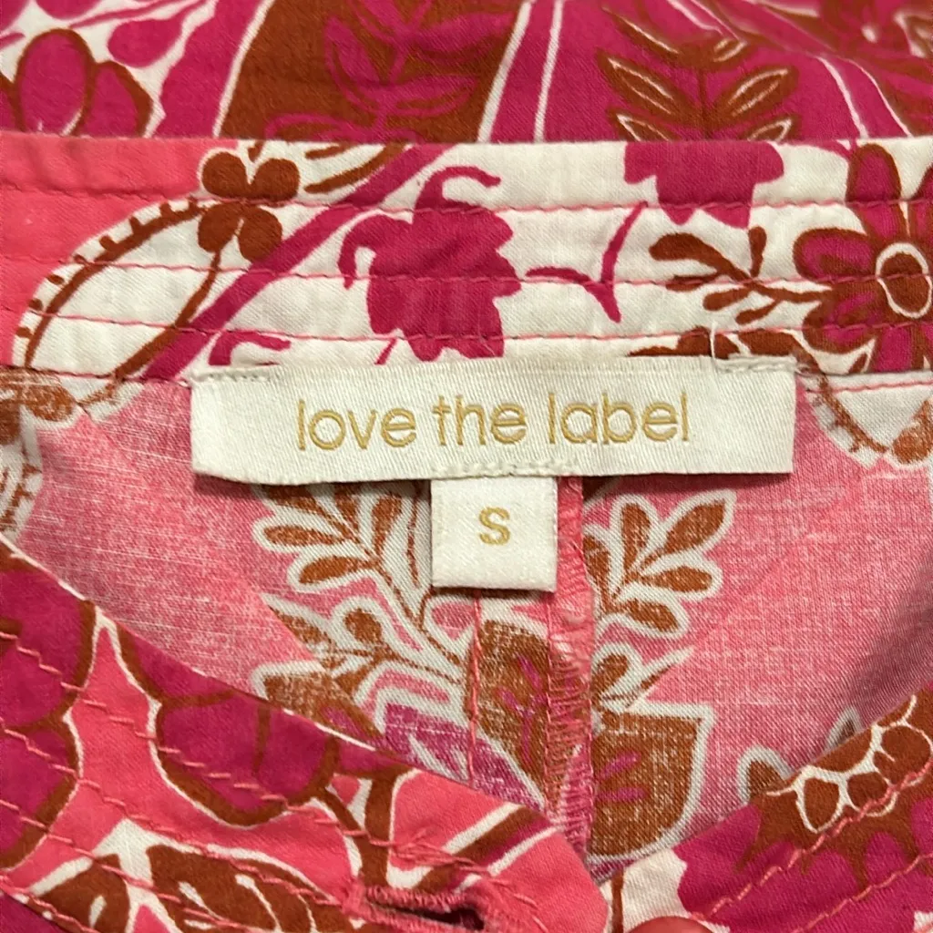 Love The Label Tatiana Floral Mini Ruffle Dress Clementine Pink Print Size Small - Image 11