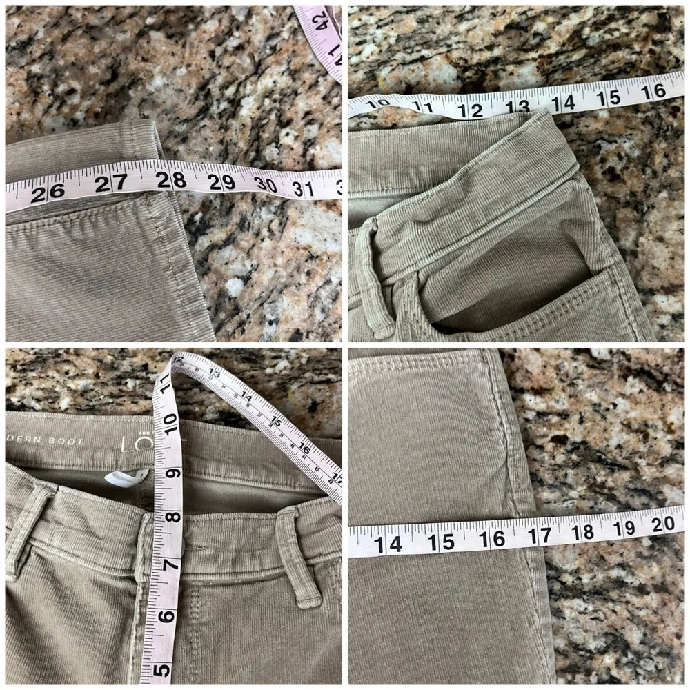LOFT Beige Corduroy Modern Boot Pants Womens 28 / 6 Coastal Preppy Granola Soft - Image 4