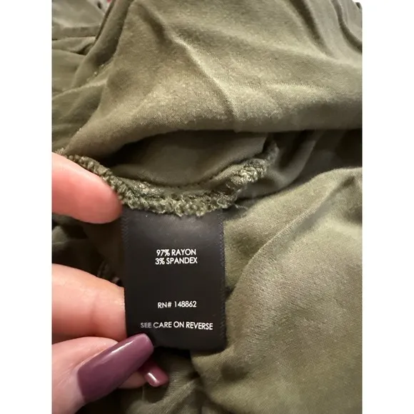 Torrid  Olive Green Washed Collared Button Front Kimono Cardigan Jacket Size 1 - Image 8