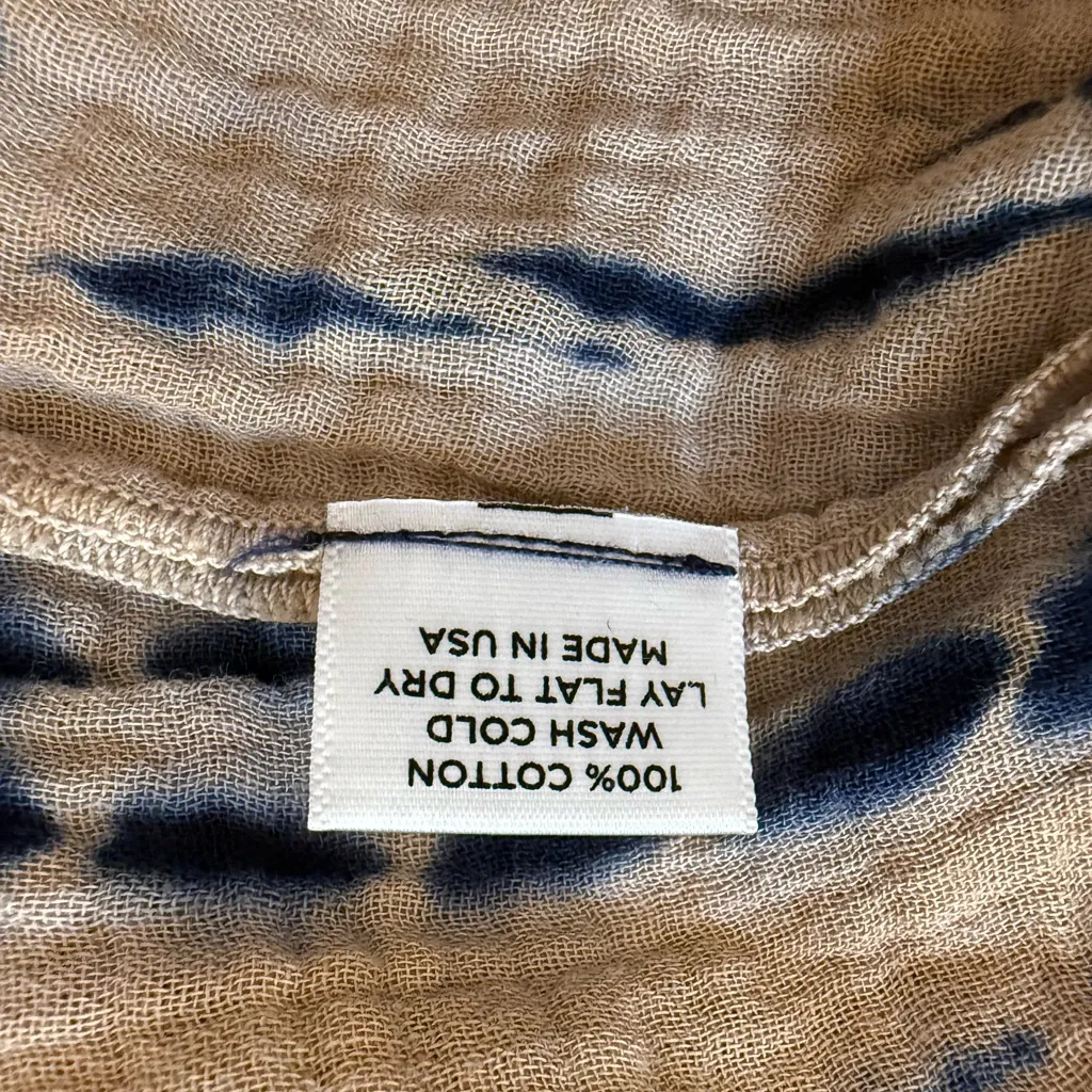 Ocean + Main Navy + Sedona Tie Dye Hem Gauze Dress with Pockets Size Extra Large Blue - Image 12