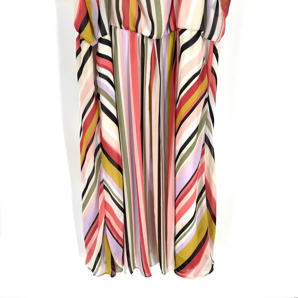 TORRID Midi Chiffon Pleated Lined Striped Tank Top Dress - Image 6