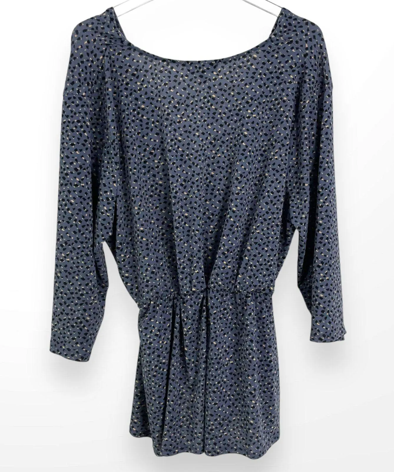 GILLI Blue Black Abstract Animal Print Surplice Wrap V - Image 2