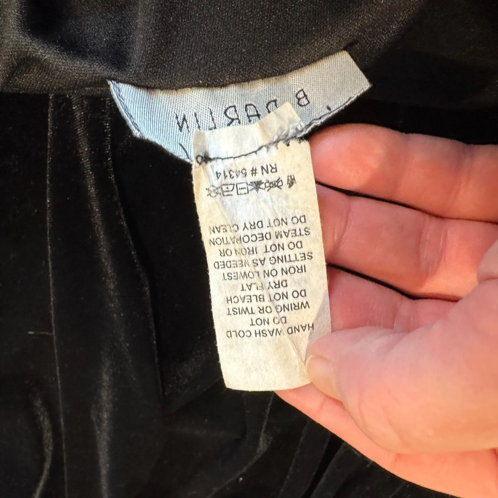 Vintage Y2K B Darlin Black Velvet Halter Neck Beaded Formal Gown Juniors 1/2 - Image 14