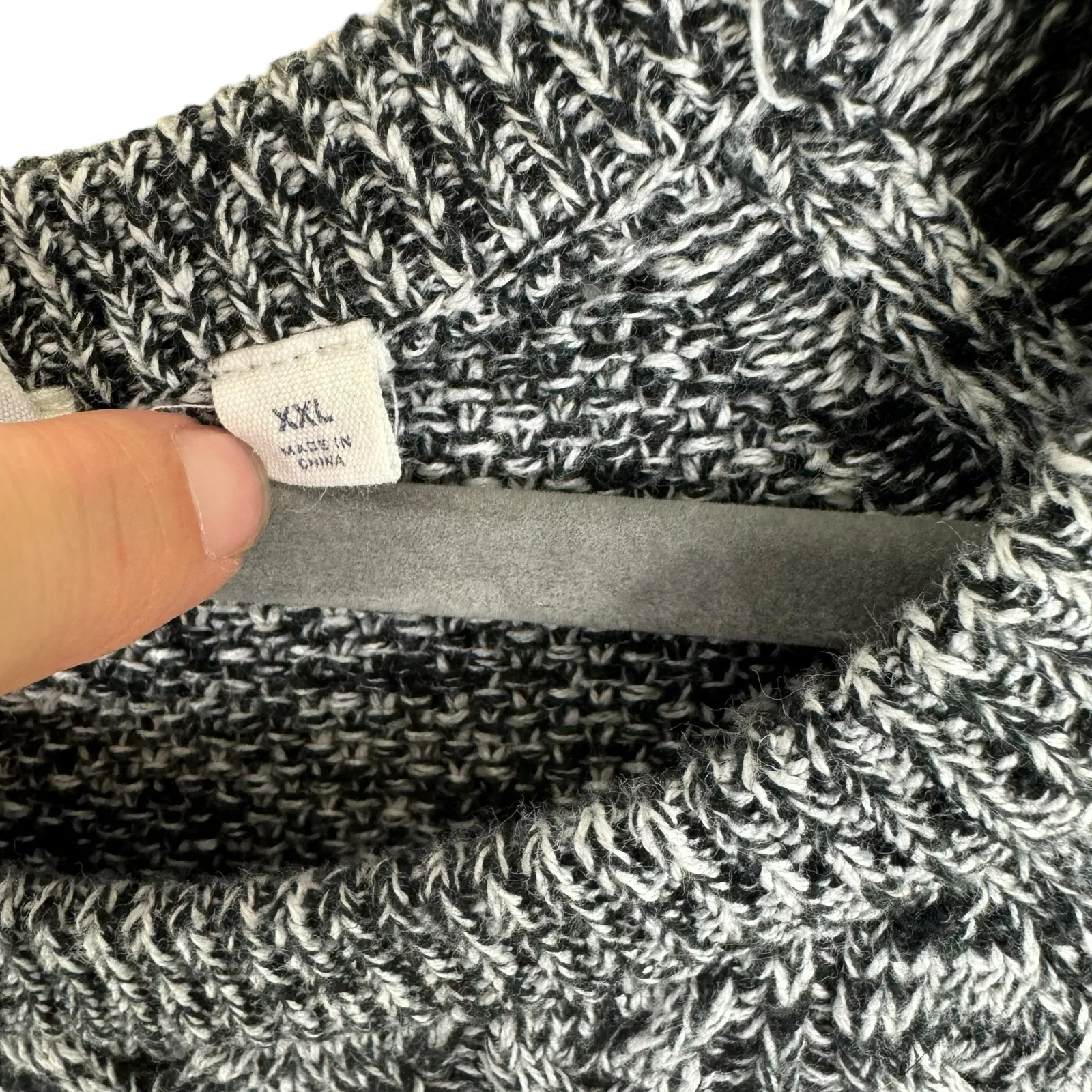 Gap Black 100% Cotton Heather Long Sleeve Round Neck Cable-Knit Sweater Size XXL - Image 5