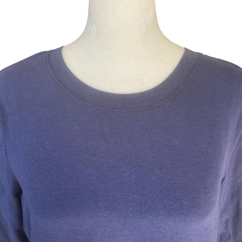 Belle by Kim Gravel navy blue short sleeve crewneck casual t-shirt size small - Image 5