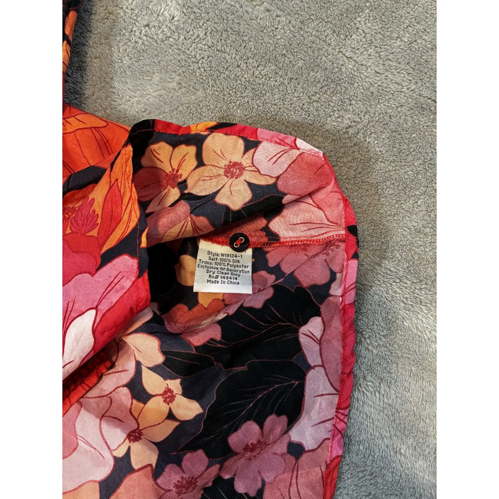 Johnny Was Workshop Silk Floral Embroidered Becca Button-Up Blouse XL - Image 6