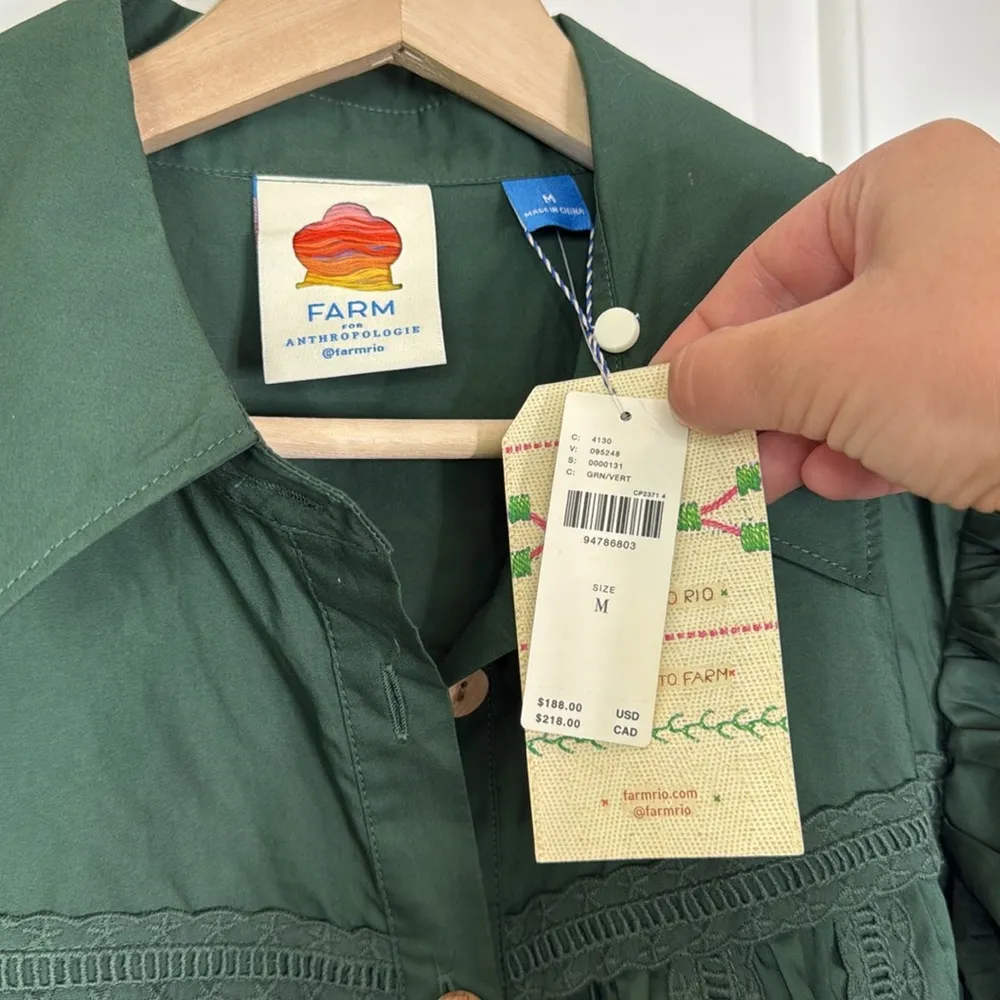 Farm Rio Anthropologie ruffle sleeve button down shift mini - Image 8