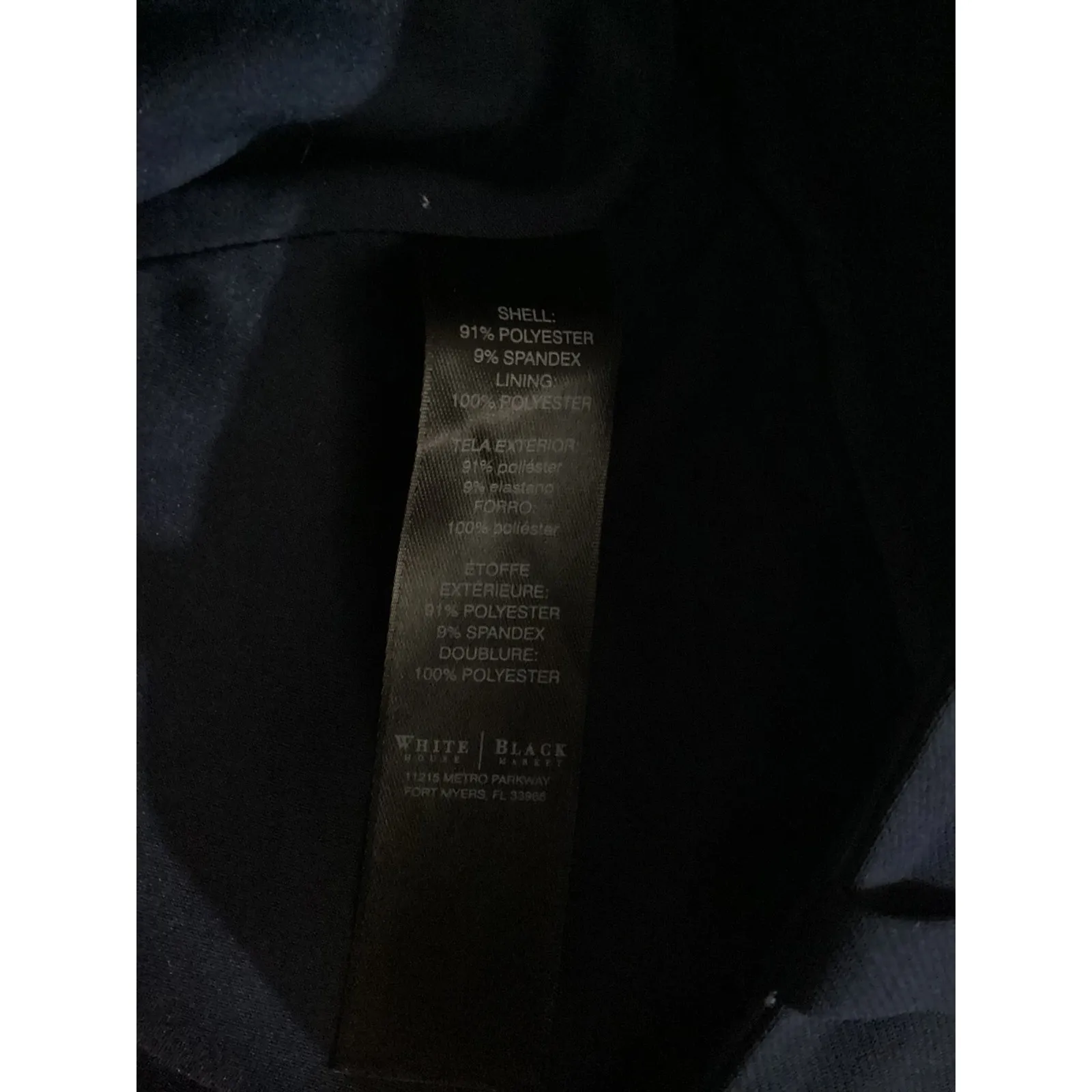 White House Black Market Wide Leg Crop Pants Navy Blue Button Detail Size 8 - Image 6