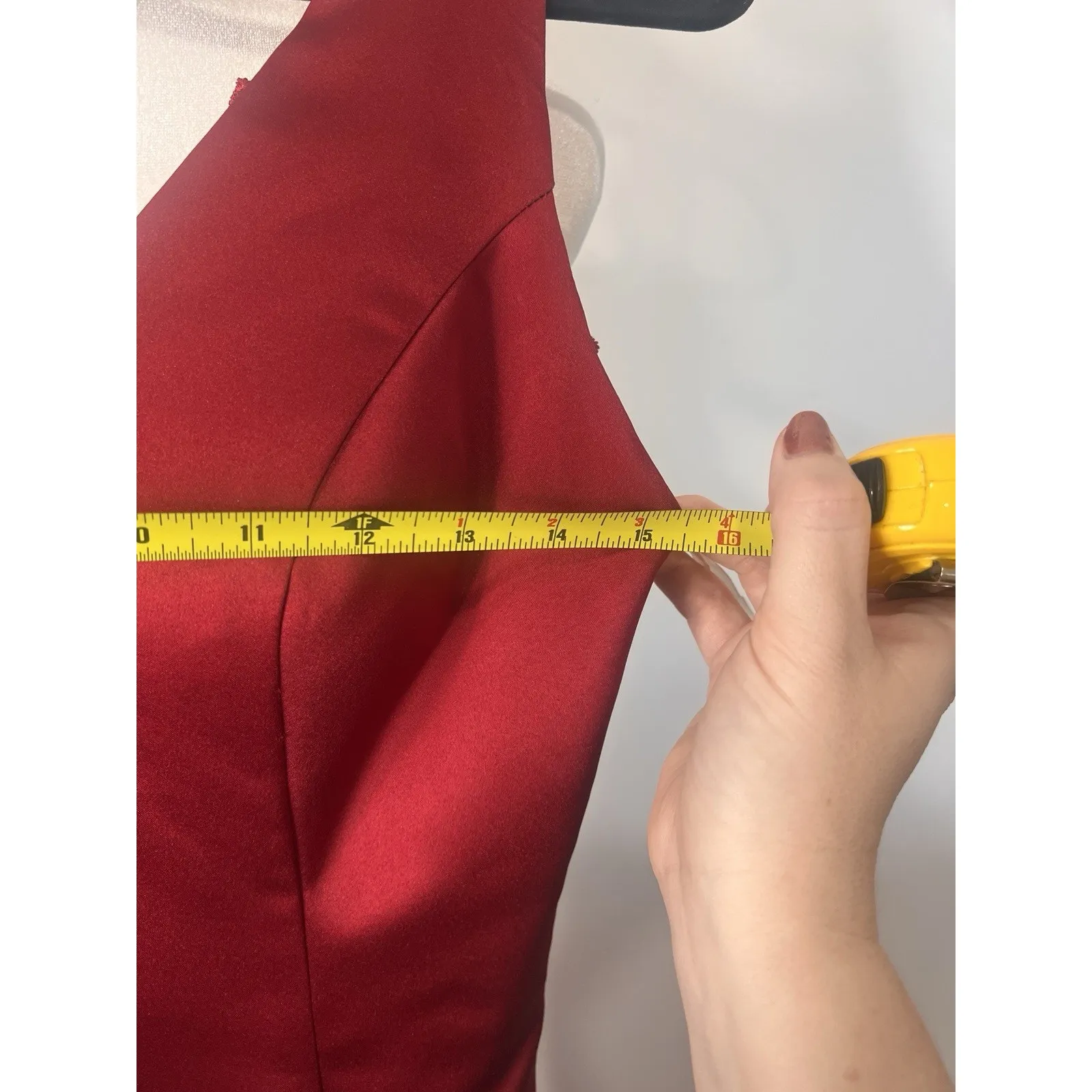 Long Red Lace Formal Wedding Event Halloween Gown With Train Dress - Image 3