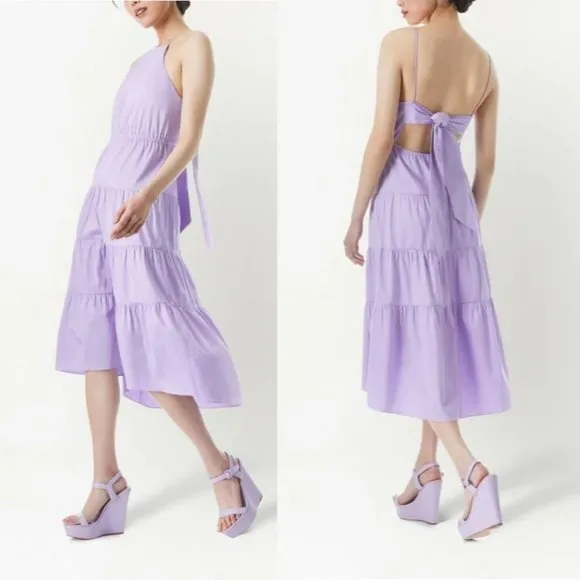 Alice + Olivia Hartley Tie-Back Lavender Midi Dress Size 8 NWT - Image 2