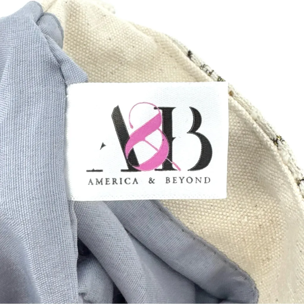 America & Beyond Golden Hour Luxe Tote Metallic Beaded New with Tags Silver - Image 13