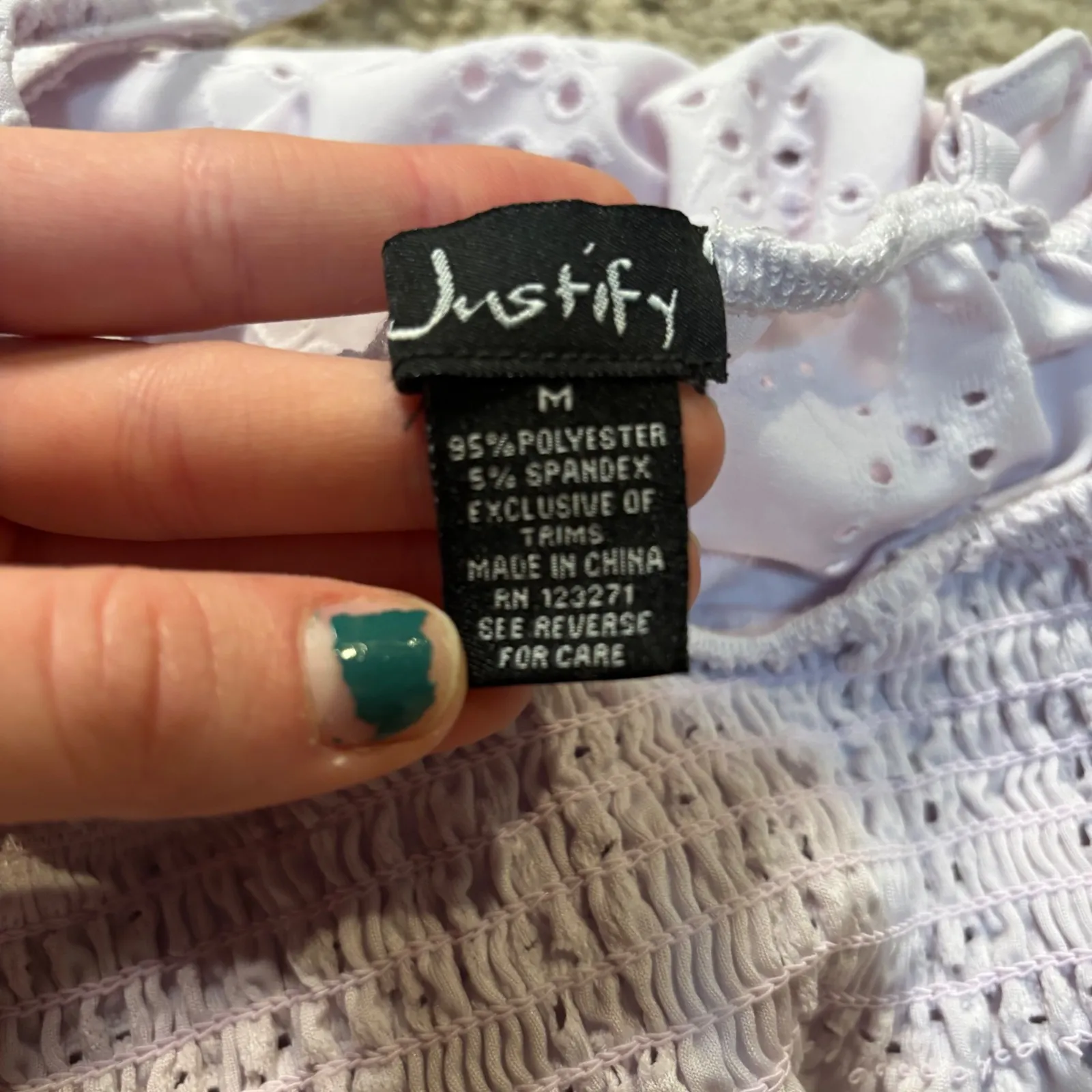 Justify‎ Tank Top Size Medium Lavender Scrunch Waist - Image 3