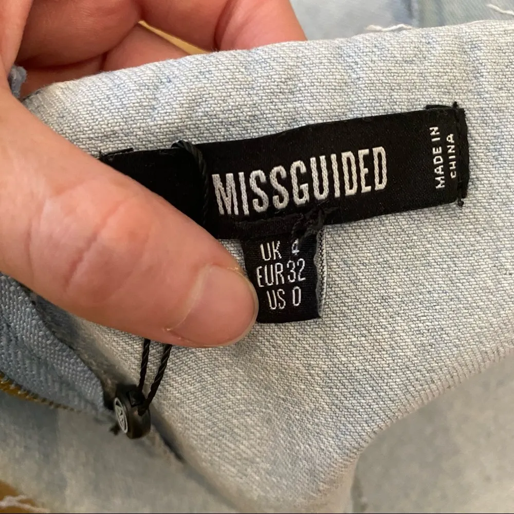 Missguided Denim Cross Patch Bandana Crop Top in Light Blue - Image 6