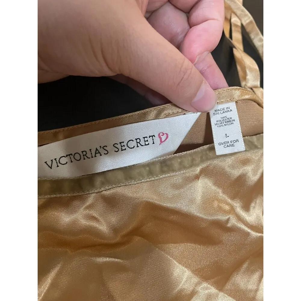 Vintage Victoria's Secret STAINS Cami Camisole Champagne Scoop Neckline L - Image 10