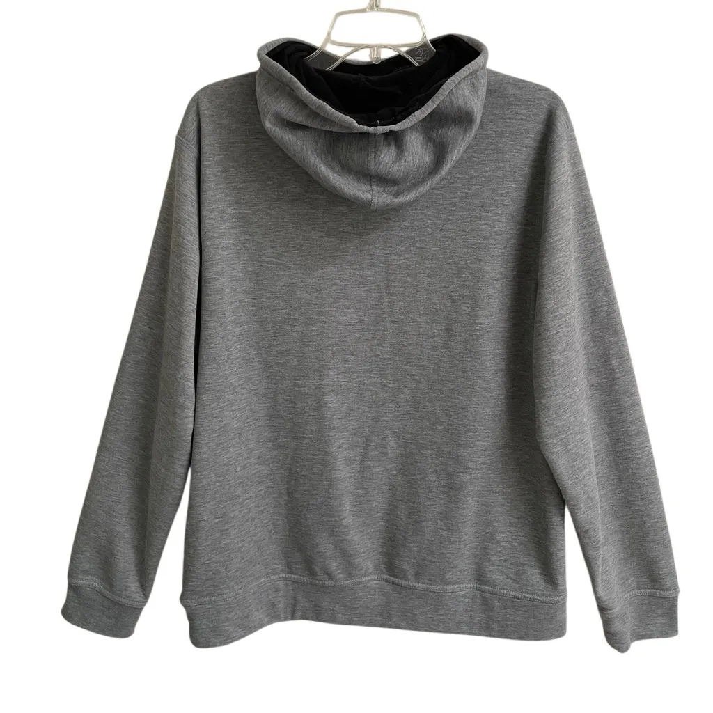 Nobull Performance Hoodie Women’s L Charcoal Grey Drawstring Fleece Lined - Image 2