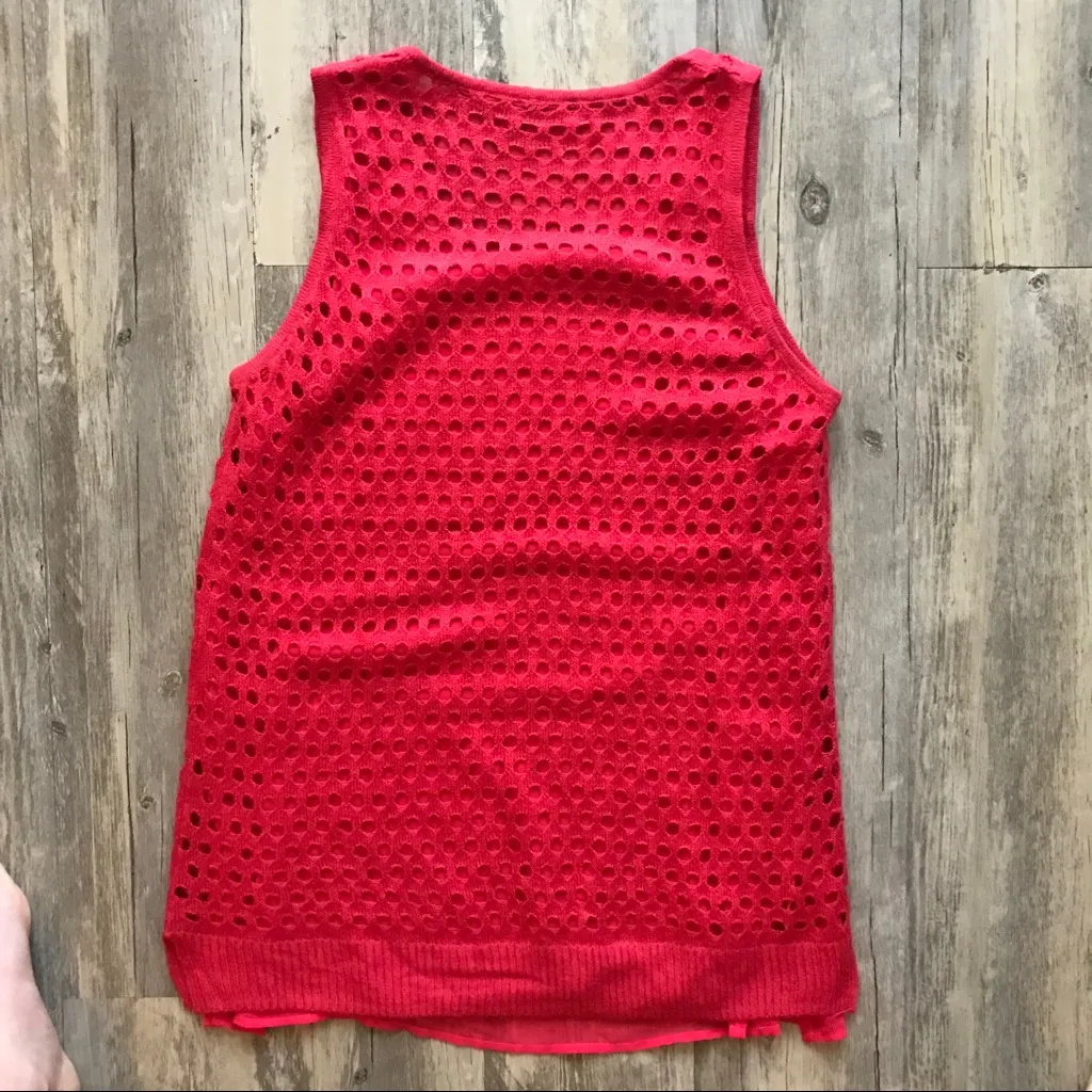 Outback red chiffon crochet eyelet overlay tank - Image 2