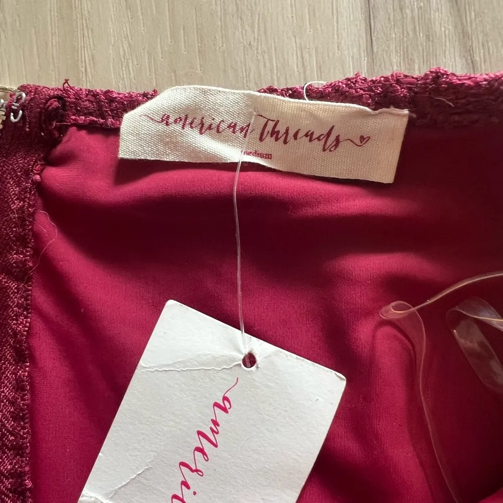 American Threads  Two Piece Skirt and Top Set Red Lace NWT - Image 3