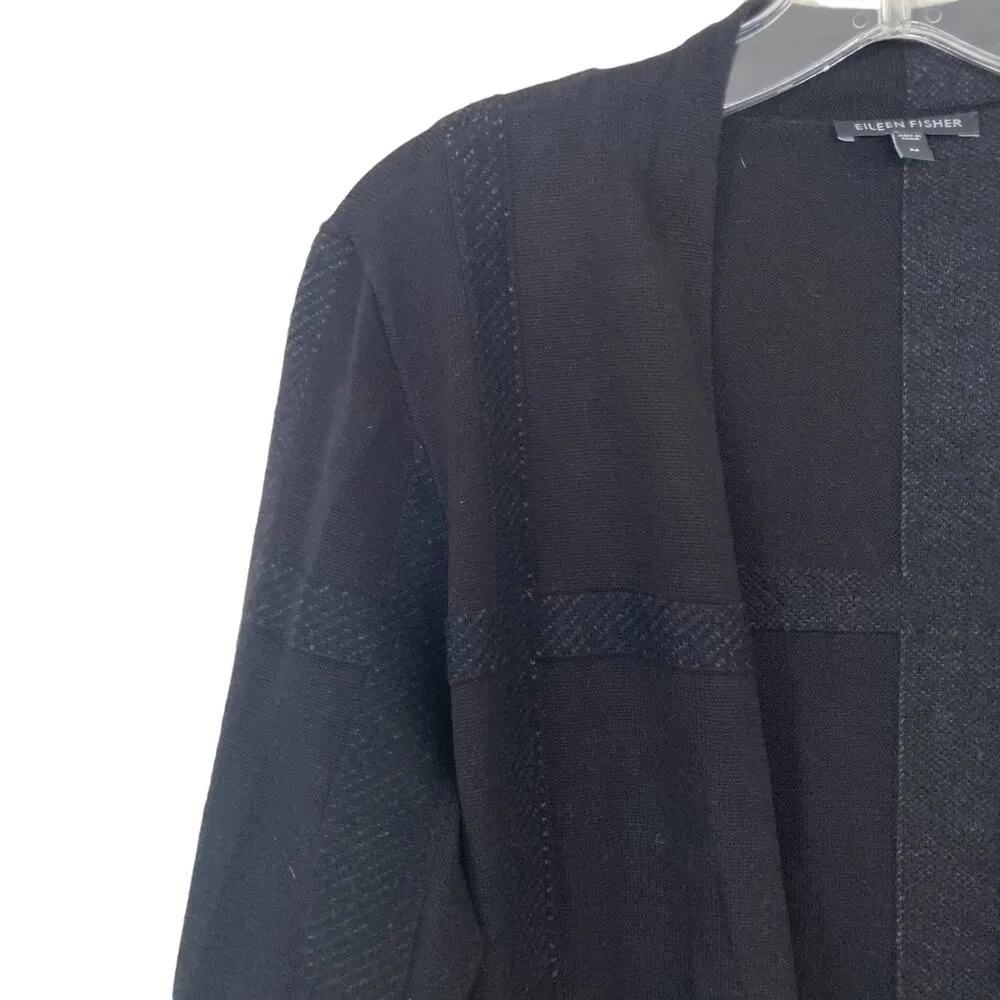 Eileen Fisher Merino Wool Open Front Cardigan Sz M - Image 2