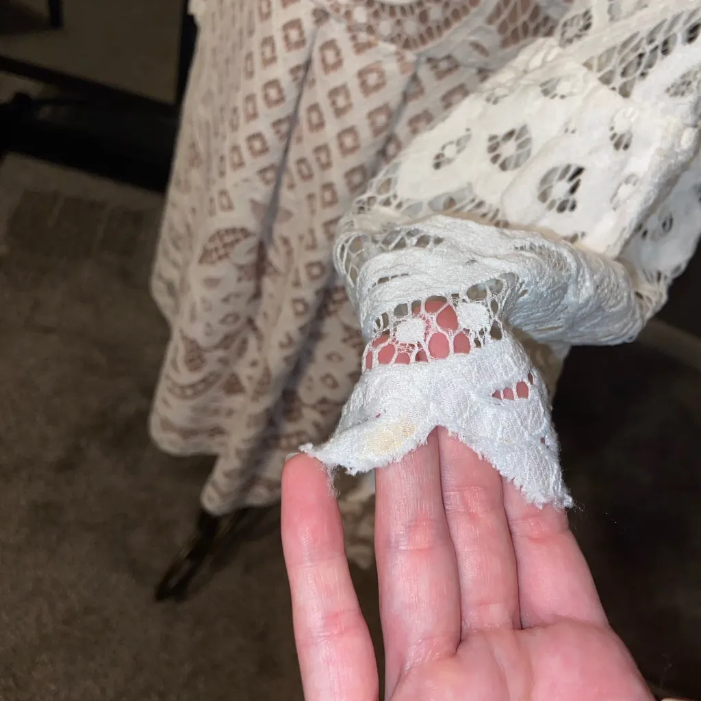 Eliza J Cream White Bell Sleeve A-line Lace Lined Dress Size 6 Special Occasion - Image 8