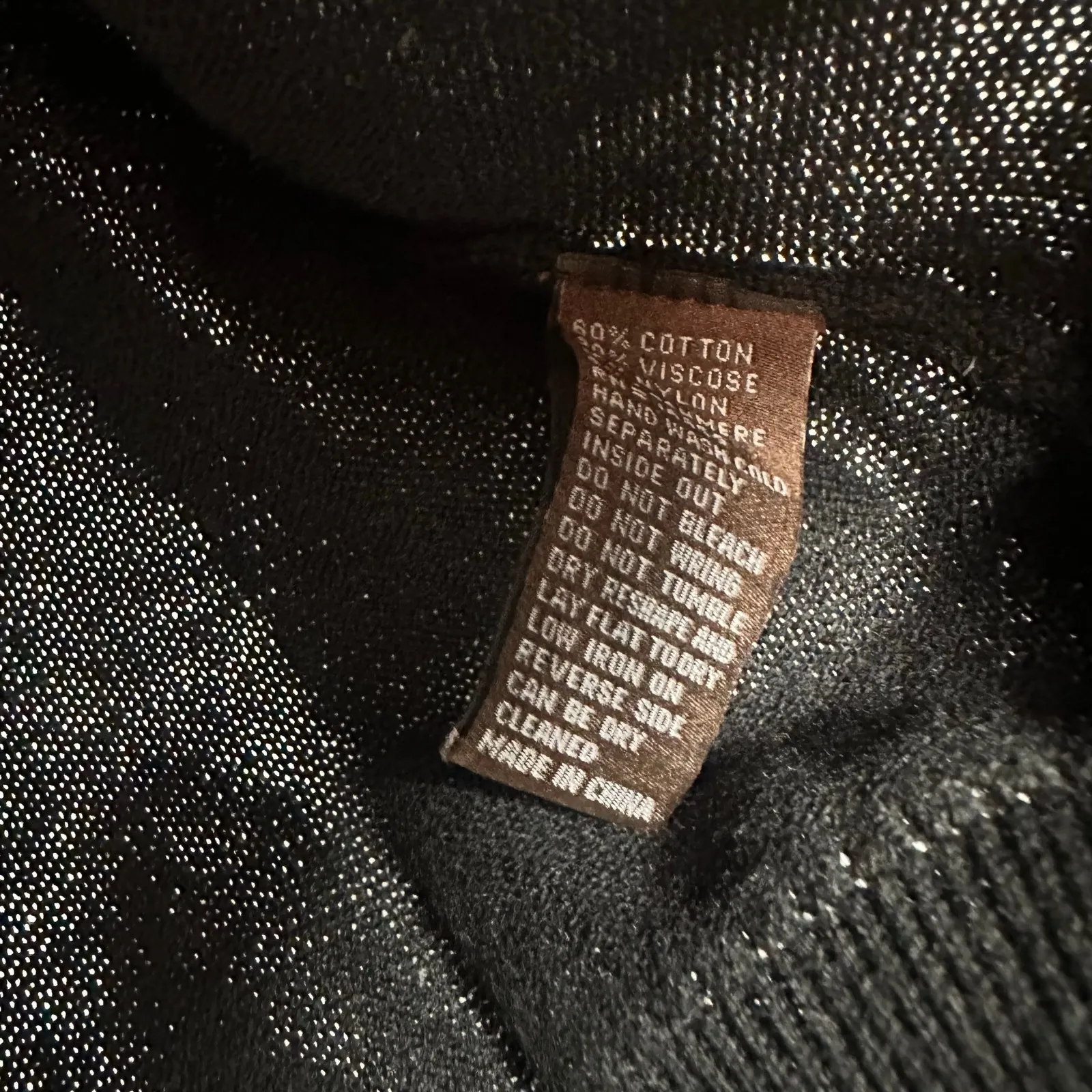 J. McLaughlin Size Large Pullover Sweater Black Cotton‎ Blend Crew Neck Top - Image 5