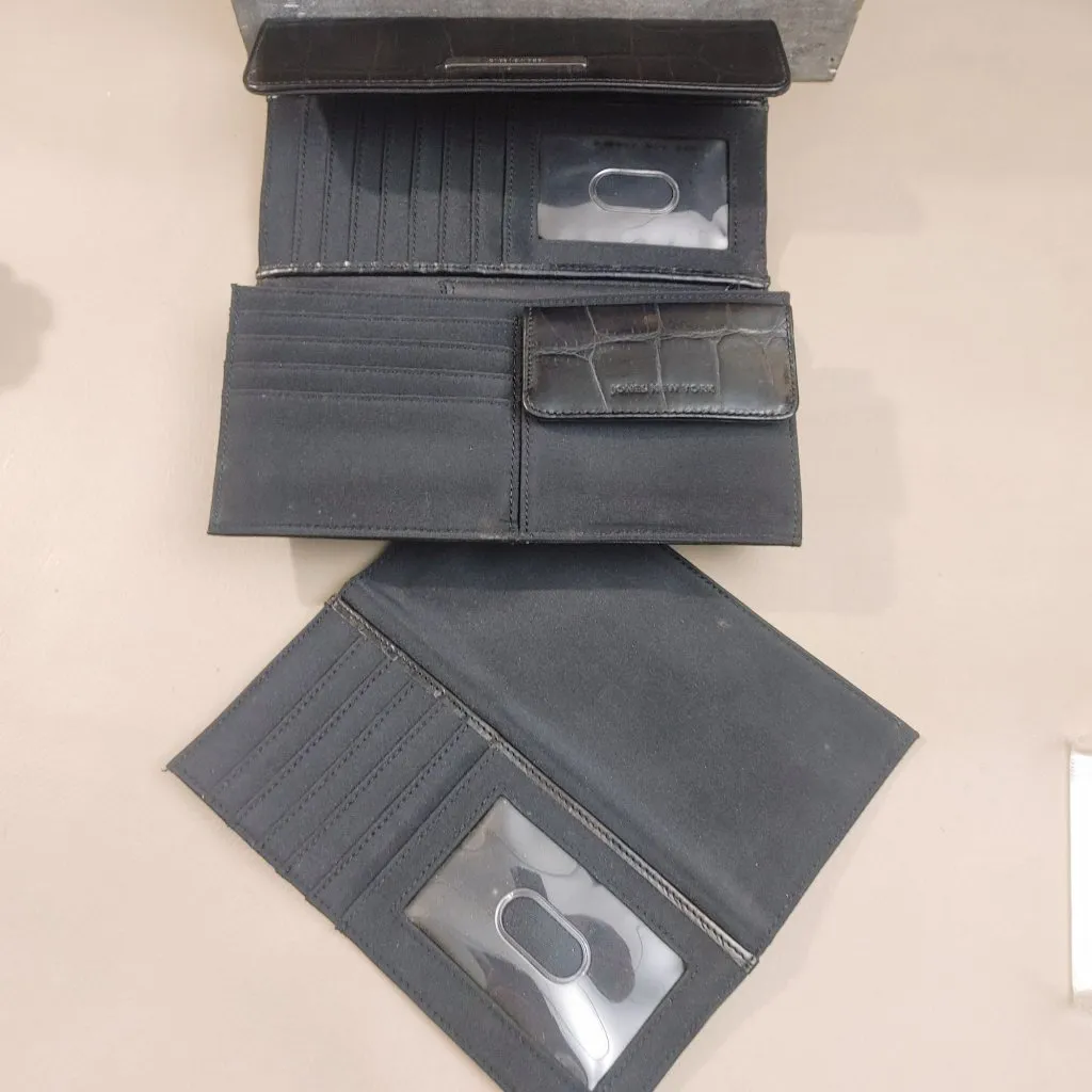 Jones New York Croc Embossed Faux Leather Wallet Multiple Card Slots ID Window - Image 3