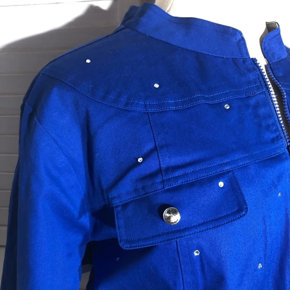 Quacker Factory Reversible Jacket Beaded Royal Blue 3X - Image 6