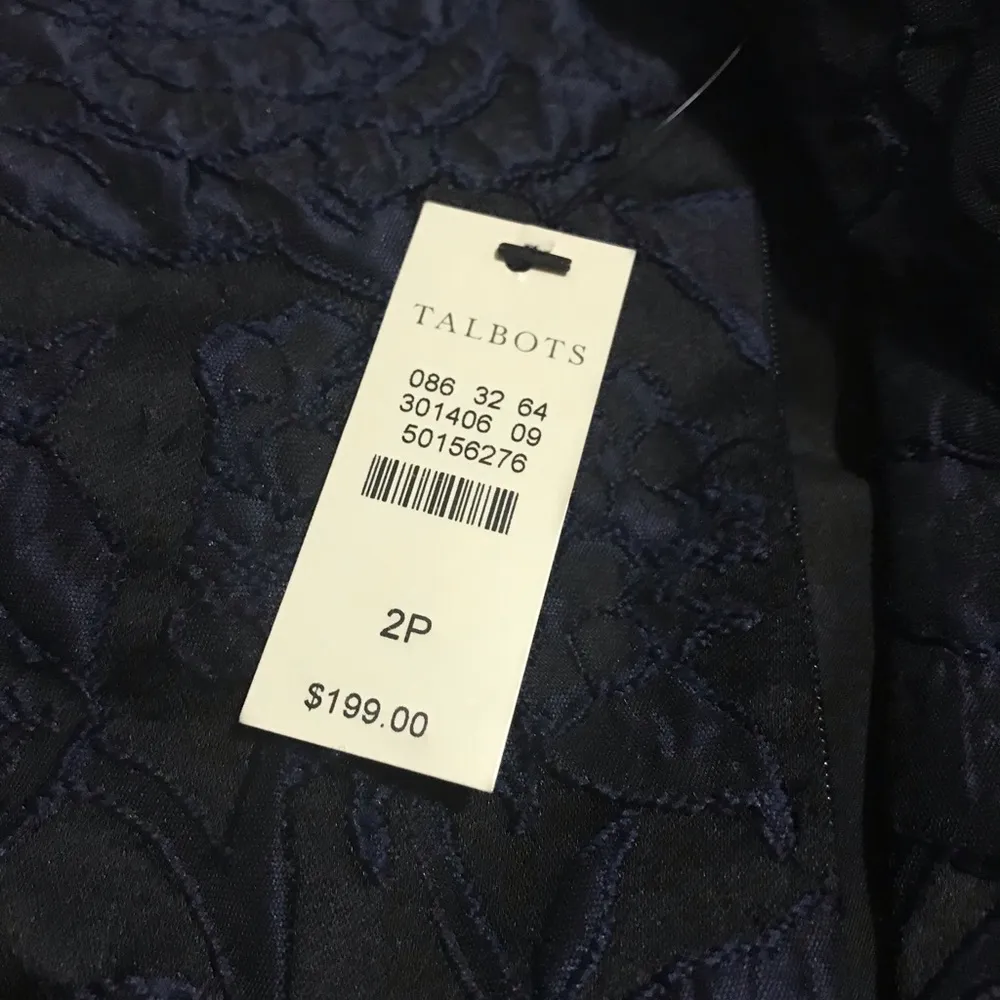 Sleeveless, Black & Blue Paisley Embroidered Dress Sz. 2p NWT! - Image 6