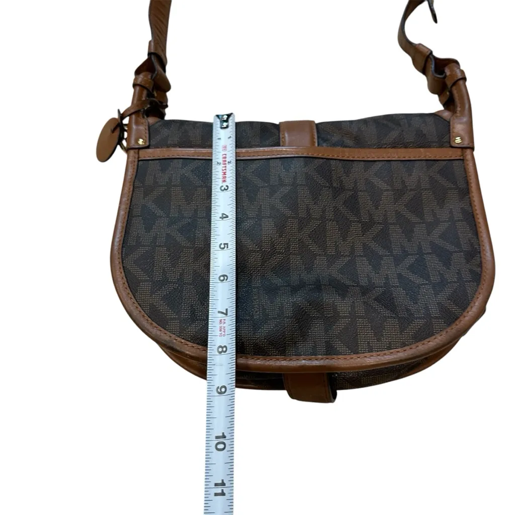 Michael Kors Jamie Brown/luggage PVC Large Saddle Crossbody Bag‎ - Image 3
